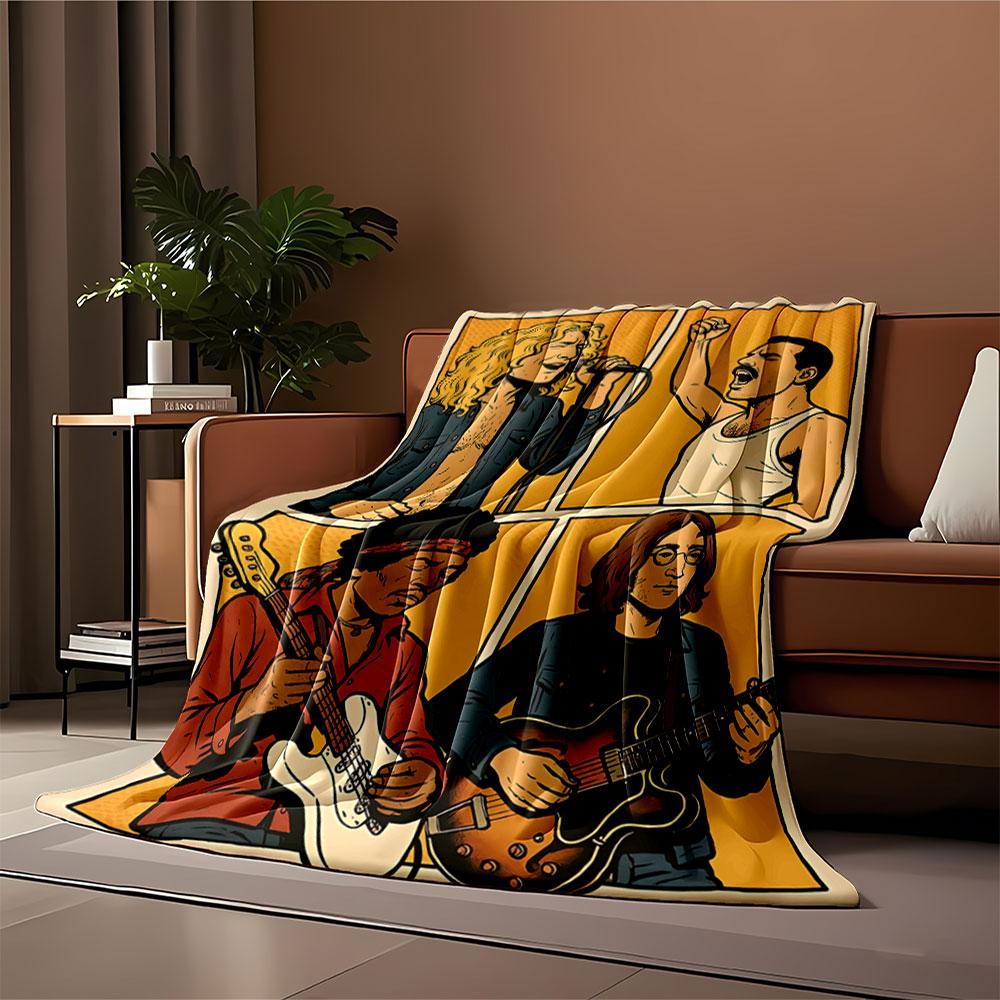 Rock Legends Cartoon Blanket for all seasons blanket lunch break throw gift