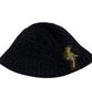 SK8ER ROCK Cable Knit Cross Bucket Hat ((Black))