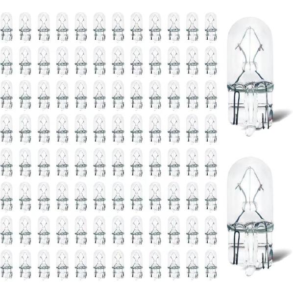 194 Light Bulb 100 Pack,194 Automotive Brake Light Turn 194 168 2825 W5W Miniature Bulb Mini Bulb Taillight Turn Signal Light,Replacement For