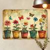 Vintage Metal Wall Poster – Floral Garden Decor, 20x30cm