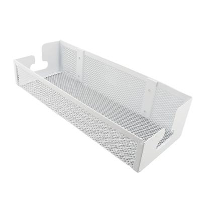 Tavă Gestionare Cabluri Sub Birou Mesh Cutie Gestionare Cabluri Birou cu Montare cu Clemă Organizator Cabluri Birou pentru Birou Acasă Alb