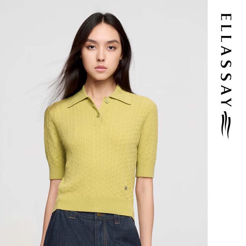 ELLASSAY Women s Polo Collar Knit Top M