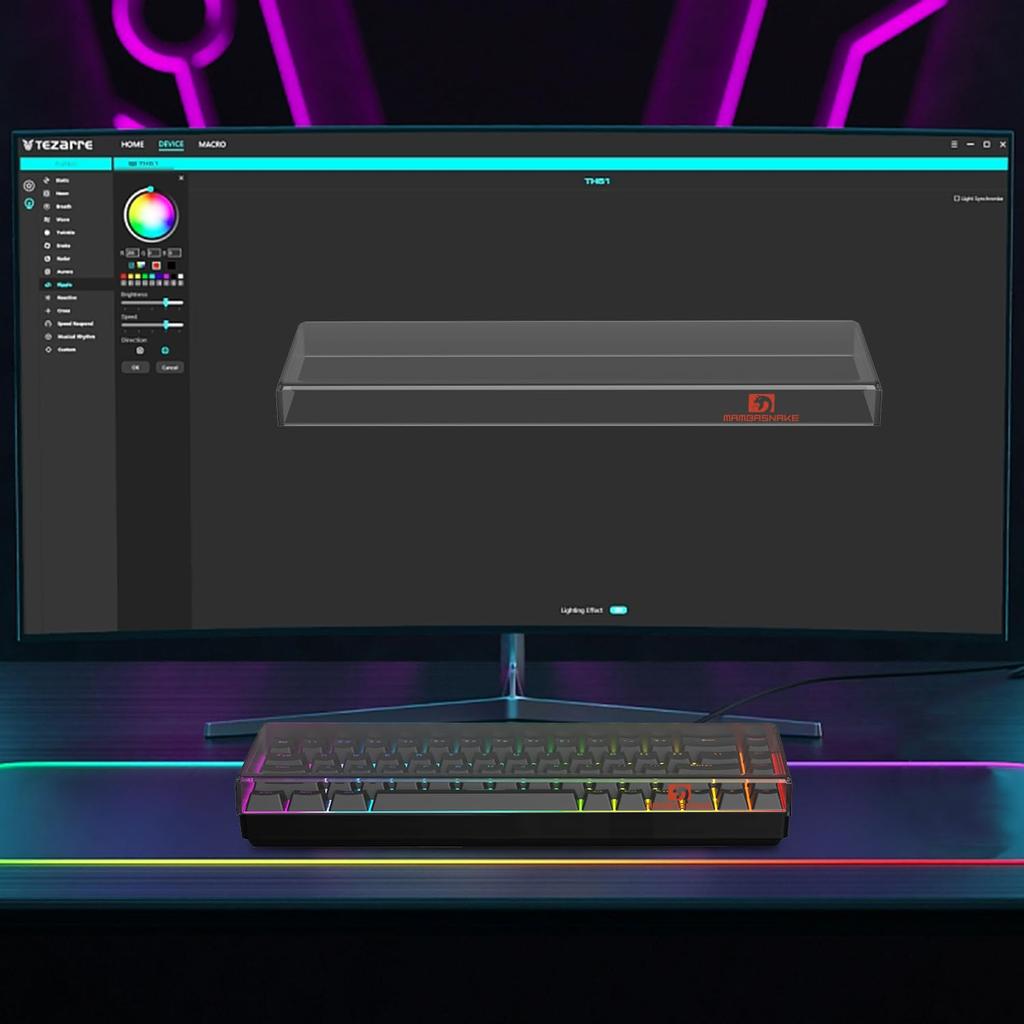 MAMBASNAKE Keyboard Suitable for 68 Key Mini High Temperature Pressure Bending Cat Storage Case Cover, Dustproof, Acrylic, 60% Keyboard/Gaming