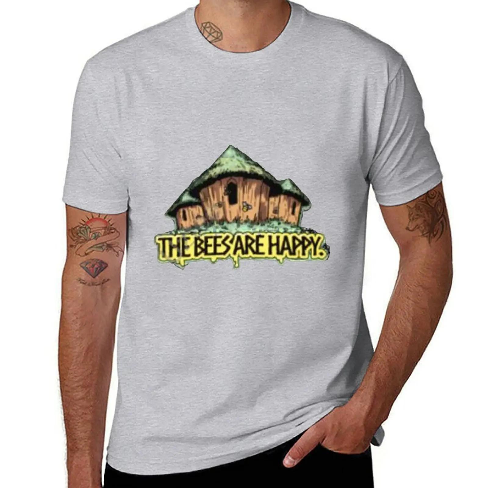 

Valheim Store The Bees Are Happy Hooded T-Shirt quick drying anime tshirt mens graphic t-shirts L