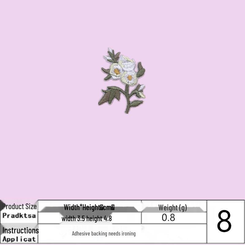 Na Yang Small Rose Embroidery Patch for Clothing - Iron-on Accessory