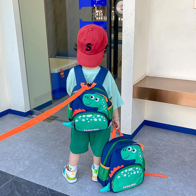 Anti-Lost Children'S Schoolbag Cartoon Dinosaur Kindergarten Children'S Lightweight Backpack Boys And Girls Travel Bag