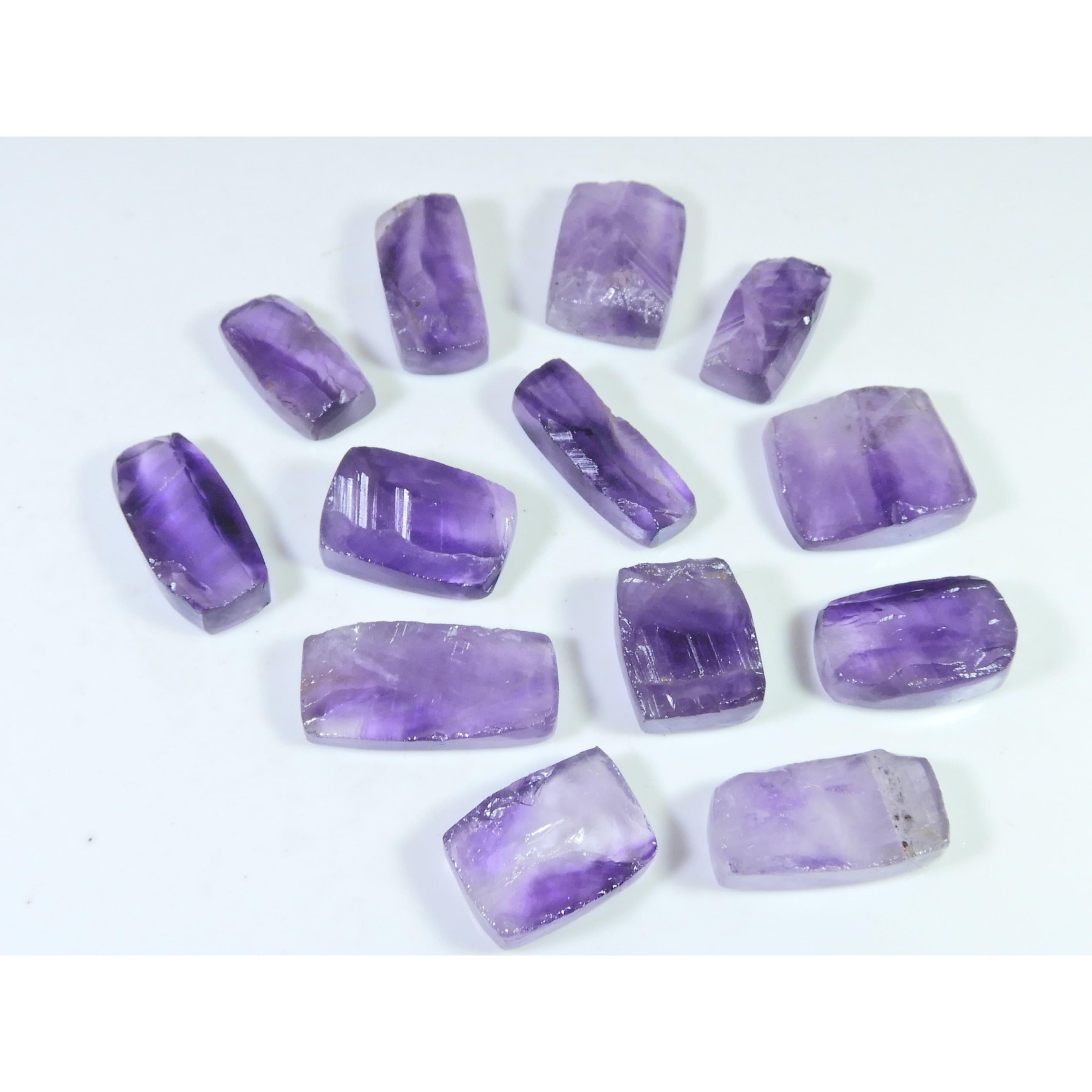 296Cts. Natural Amethyst Druzy Octagon Cabochon Loose Gemstone 13Pcs Lot C-1238