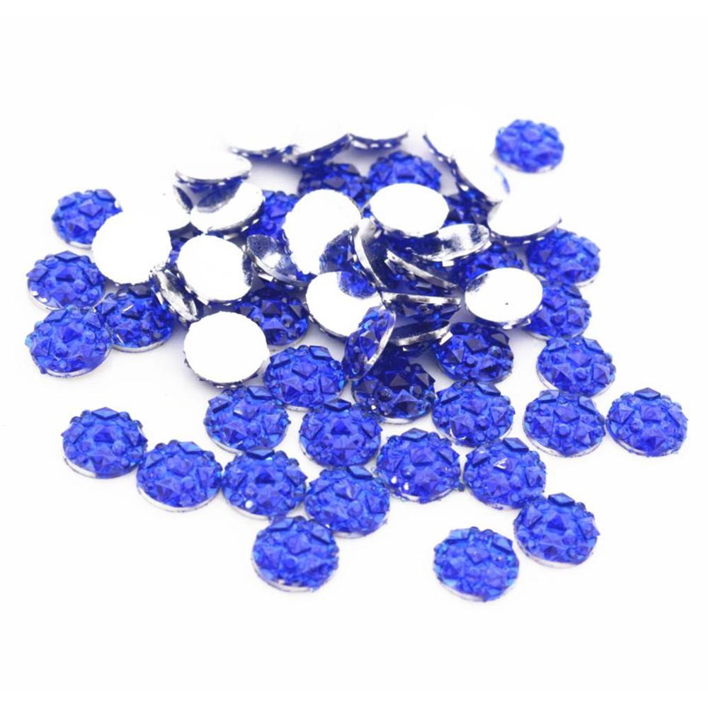 Natural Ore Druzy 8mm 10mm 12mm 40pcs Multi-Color Flat Back Resin Cabochons Dome For Bracelet Earrings DIY Jewelry Findings