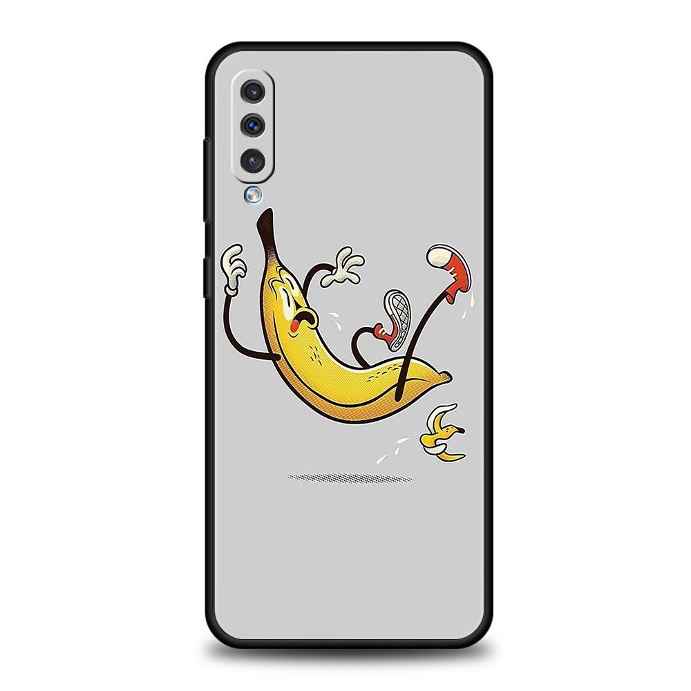 Phone Case for Samsung Galaxy A56 A36 A26 A06 A16 A24 A36 A54 A14 A42 A22 A20 A12 A10 5G Soft TPU Shell Funny Bite Apple Banana