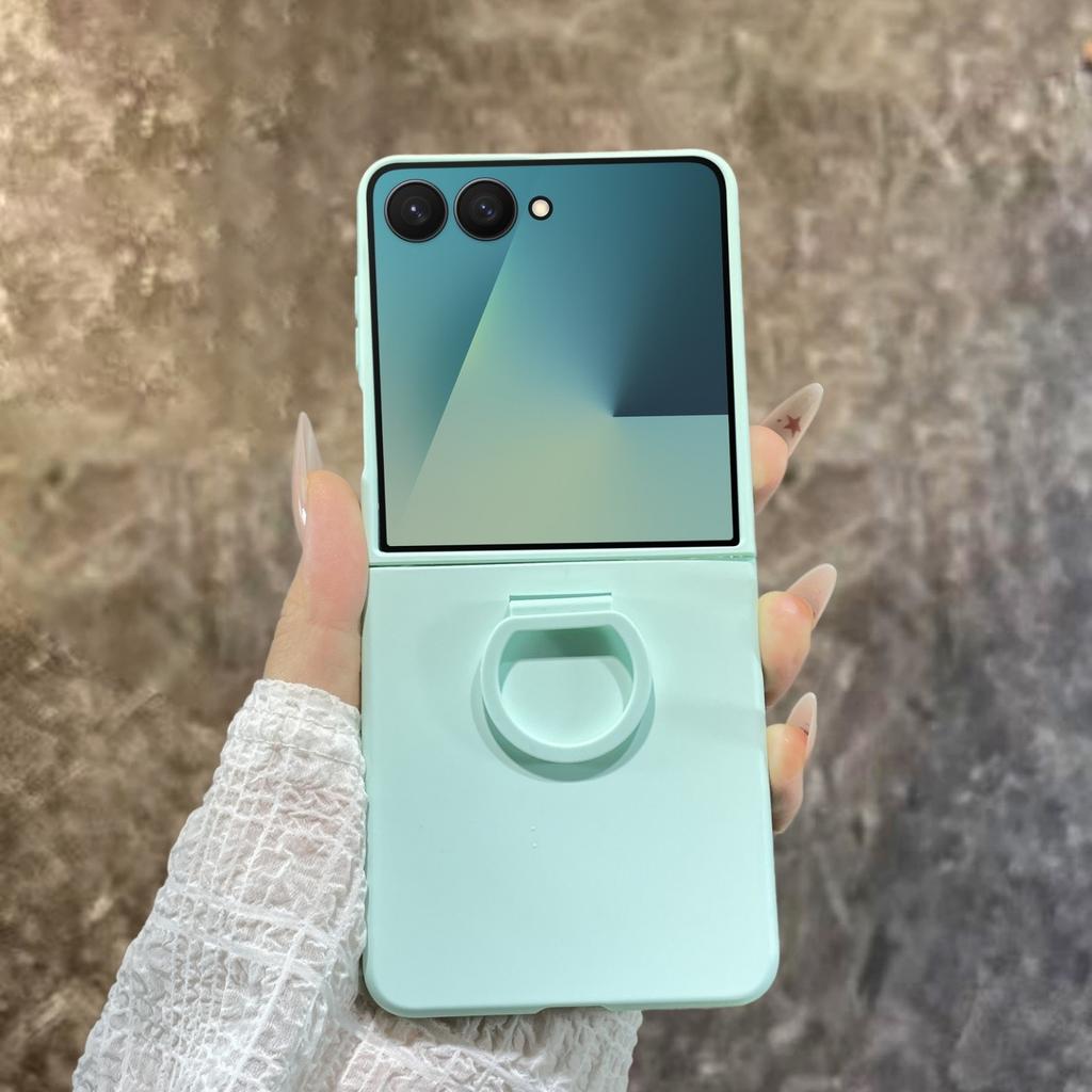 Matte Farbe Fingerringhalter Hülle Für Samsung Galaxy Z Flip 7 6 5 Schutz PC Hartschale Galaxy Z Flip 7 FE 7FE Rückseite