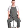 3 Pockets Full Coverage Pottery Apron Adjustable Gardening Pinafore Split Leg Apron  Full Coverage