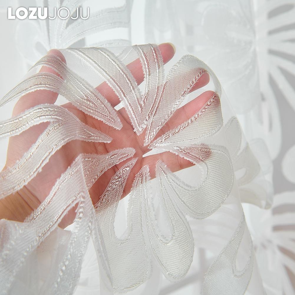 1PC LOZUJOJU 10% Blackout Tulle Simple and Versatile European Jacquard Sheer Curtain for Kitchen Living Room Bedroom Balcony Window Home Decor