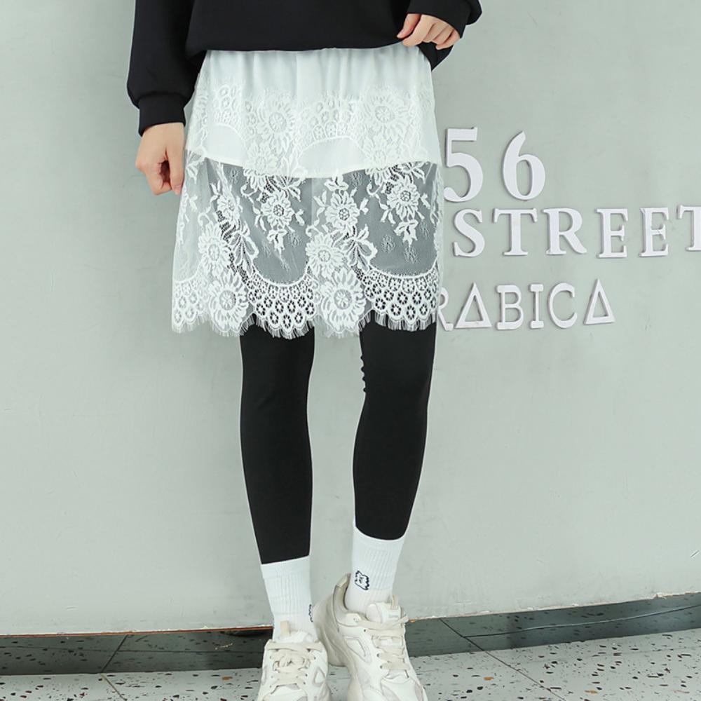 Embroidery Flower Women's Lace Underskirt Slips Mid Length Mesh Underskirt Slips Dress Spring