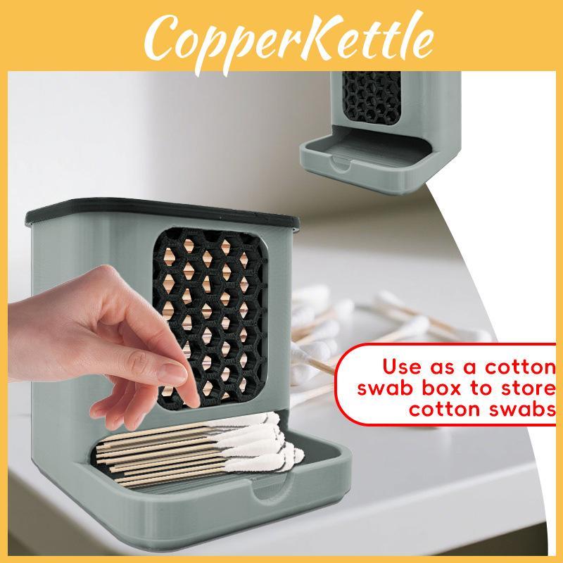 Convenient Honeycomb Cotton Swab Storage Box With Front Window For Easy Access