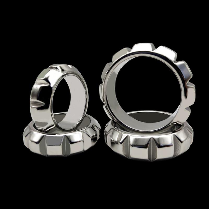 Edelstahl männlich Hodensack Stretcher Penis Lock Ring Bondage Verzögerung Ejakulation BDSM Sexspielzeug