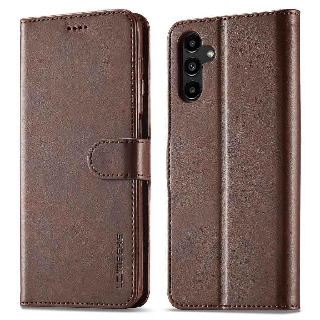 LC.IMEEKE For Samsung Galaxy A34 5G Calf Texture Case Wallet Stand Design Magnetic Clasp Leather Phone Cover