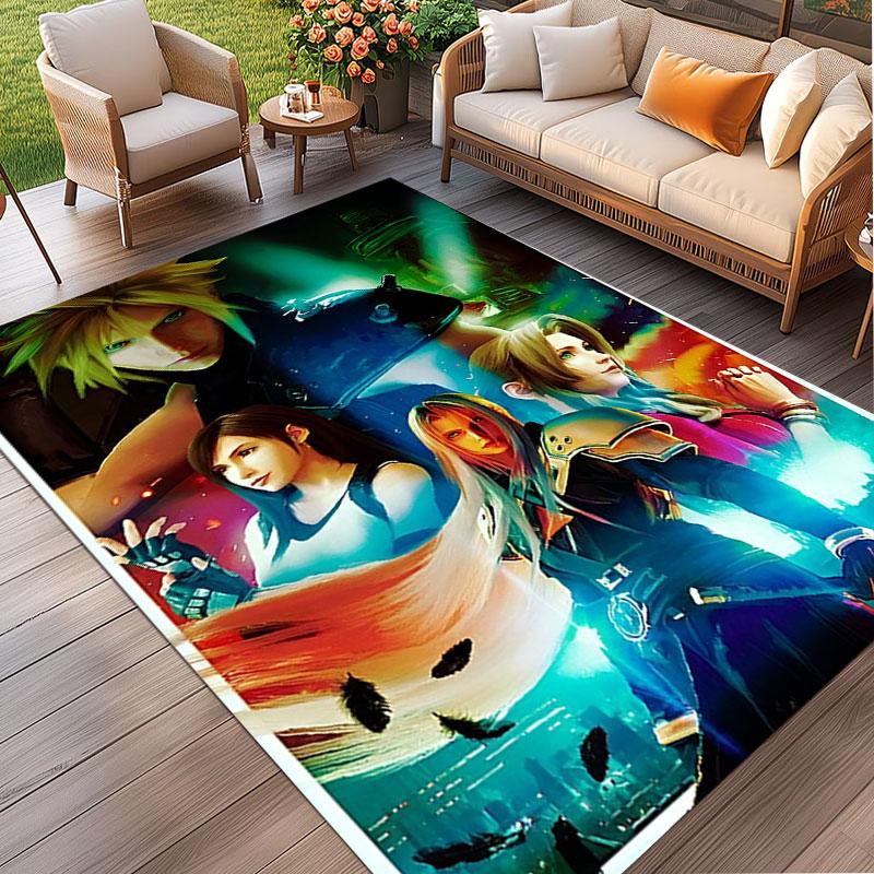 Final Fantasy Print Rug, Washable Floor Carpet, For Entryway Dorm Laundry Room Office Study, Home Decor Birthday Christmas Gift