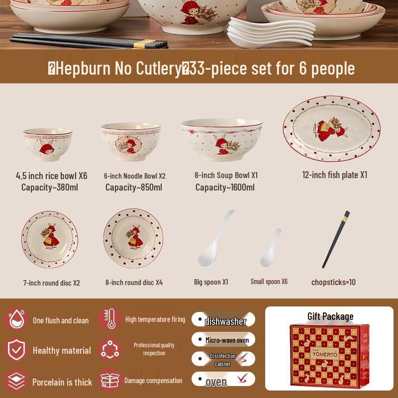 Cartoon Underglaze Bone Porcelain Tableware Set