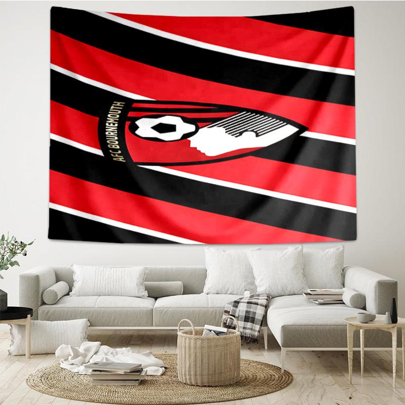 1PC Soccer Ball Afc Crest Printed Tapestry Room Decoration Wall Hanging for Living Room Bedroom, Dormitory, Birthday and Christmas Gifts
