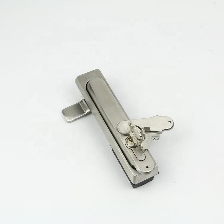 IP65 Stainless Steel Euro Cylinder Cabinet Swing Handle Lock with Dust Cover for Electrical Enclosure Single Point Cam Lock (White,Stainless Steel)