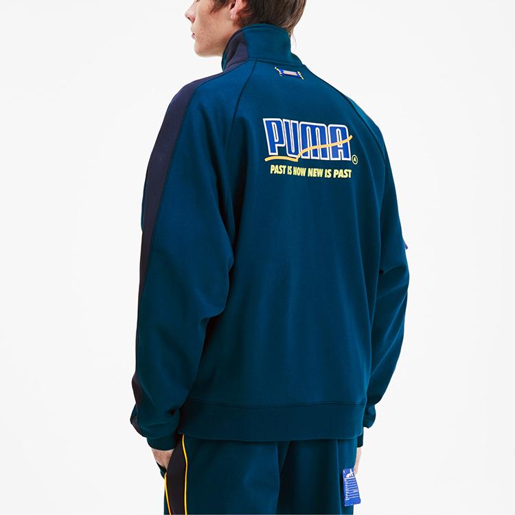 Puma x ADER ERROR Collaborative Logo Print Fleece-Lined High Collar Sport Jacket For Winter Men Jackets Navy 595533-60