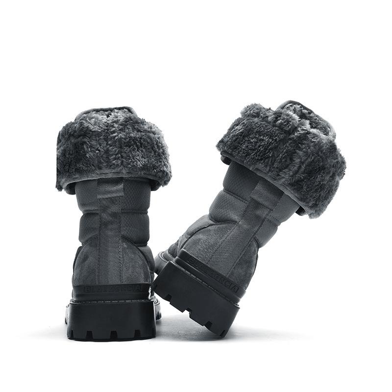Large Size Casual Boots Men's Winter New High-top Martin Boots Men's Snow Boots Velvet Warm Outdoor