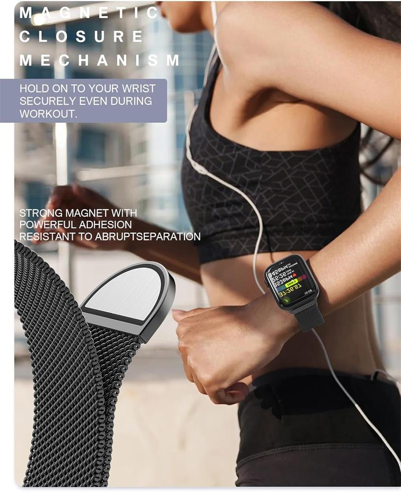 Edelstahl Magnetisches Metallarmband Mailänder Schlaufe für Apple Watch 46mm 45mm 44mm 42mm 40mm IWatch 9 8 7 6 5 4 SE Ultra 2