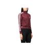 Adidas Logo Stripe High Collar Zip Jacket Women Outerwear Burgundy IB7406
