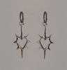 Y2K Punk Hollow Thorn Love Heart Pendant Earrings for Women Vintage Unusual Stainless Steel Ear Buckle Zircon Party Accessories