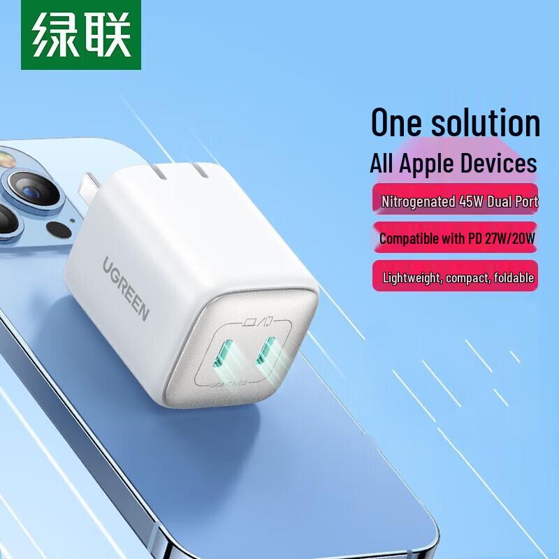 Ugreen 45W GaN Dual USB-C Wall Charger CN plug (adapter included)