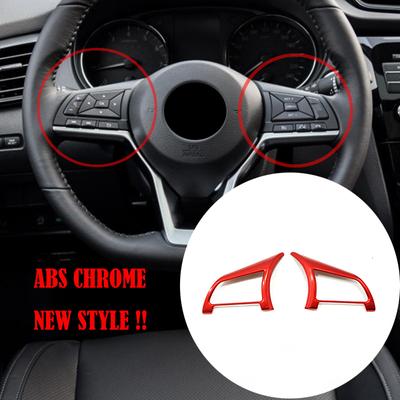 ABS Chrom Akcesoria Dekoracyjne Samochodowe Auto Samochód Kierownica Przycisk Ramka Pokrywa Naklejki Ozdobne Dla Nissan Navara NP300