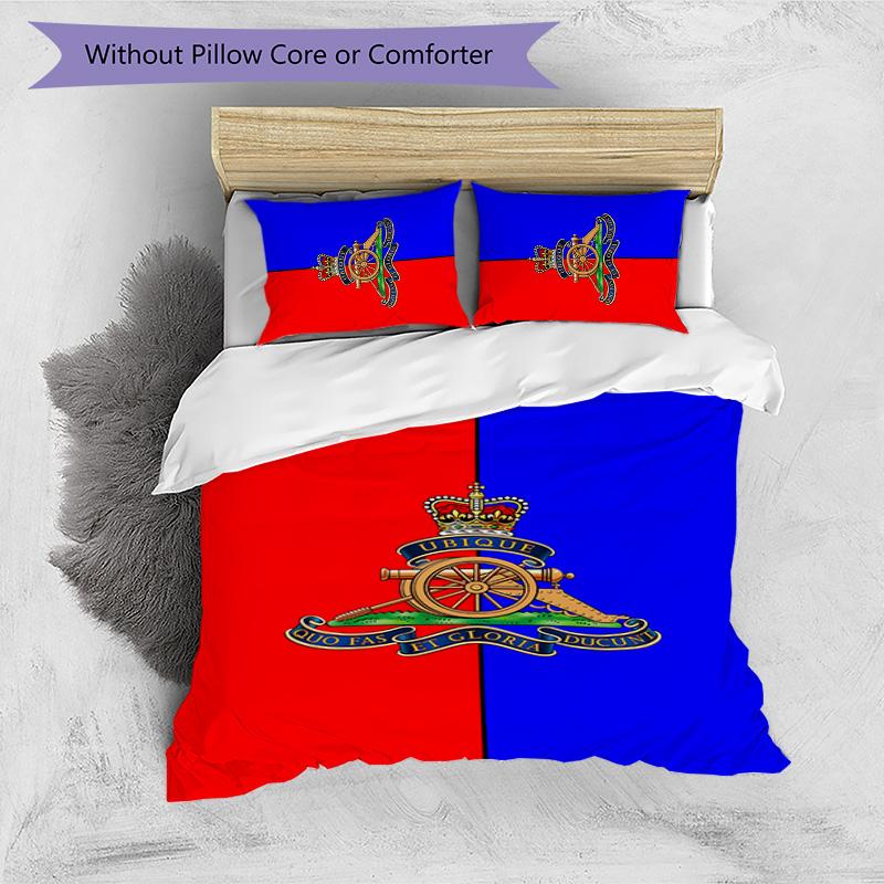 British Royal Artillery 3pcs Bedding Set Duvet Cover Closure Includes 1 Duvet Cover & 2 Pillowcases for All Seasons Bedroom Home Dorm Decor