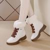 Fashion 7cm Animal Fur Genuine Leather Cushioned Platform Wedge Winter Plush Fur Spring Women Warm Durable Ankle Boots Autumn Hook Shoes