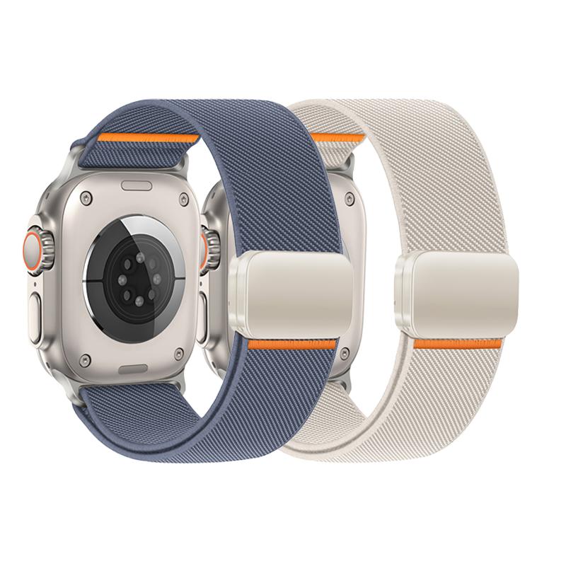 3PCS Magnetic Straps For Apple Watch Ultra 2 Band 49mm 46mm 44mm 45mm 42mm Elastic Nylon Loop Bracelet IWatch Series 10 9 8 7 SE