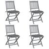 Day and Night - Day and Night Folding Garden Chairs 4 Pcs Cushions Solid Acacia Wood