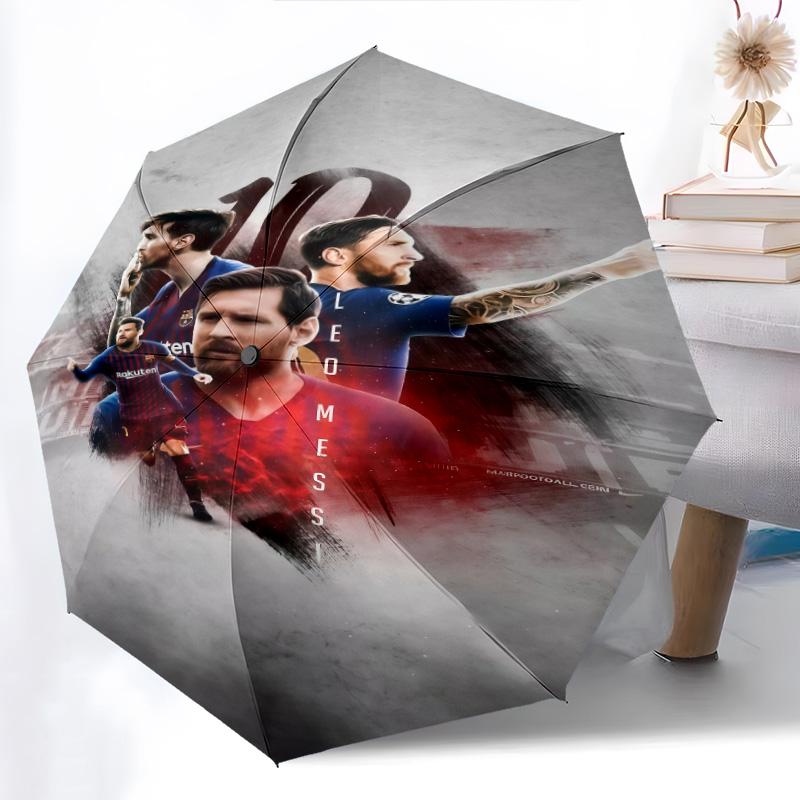 Lionel Messi: Leggenda del Calcio Ombrello Pieghevole Portatile Adatto a tutte le stagioni Tre pieghe Ombrello da sole Ombrello da sole