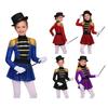 Zirkusdirektor-Kostüm für Mädchen, glänzende Pailletten, Performance-Overall, Halloween, Cosplay, Karneval, Kostüm
