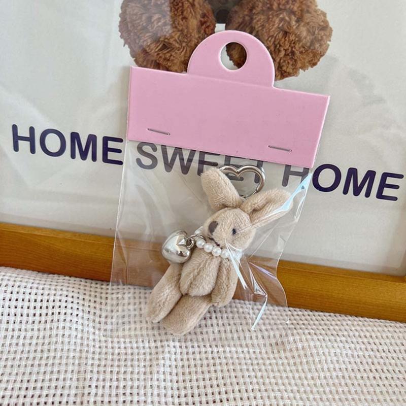 Cute Cartoon Rabbit/Bear Keychain Women's Bag Wallet Purse Pendant Charm Fun and Unique Accessory for Phone Bags Keys