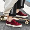 Burgundy Retro Suede Canvas Skate Shoes - Trendy & Versatile for Women & Men