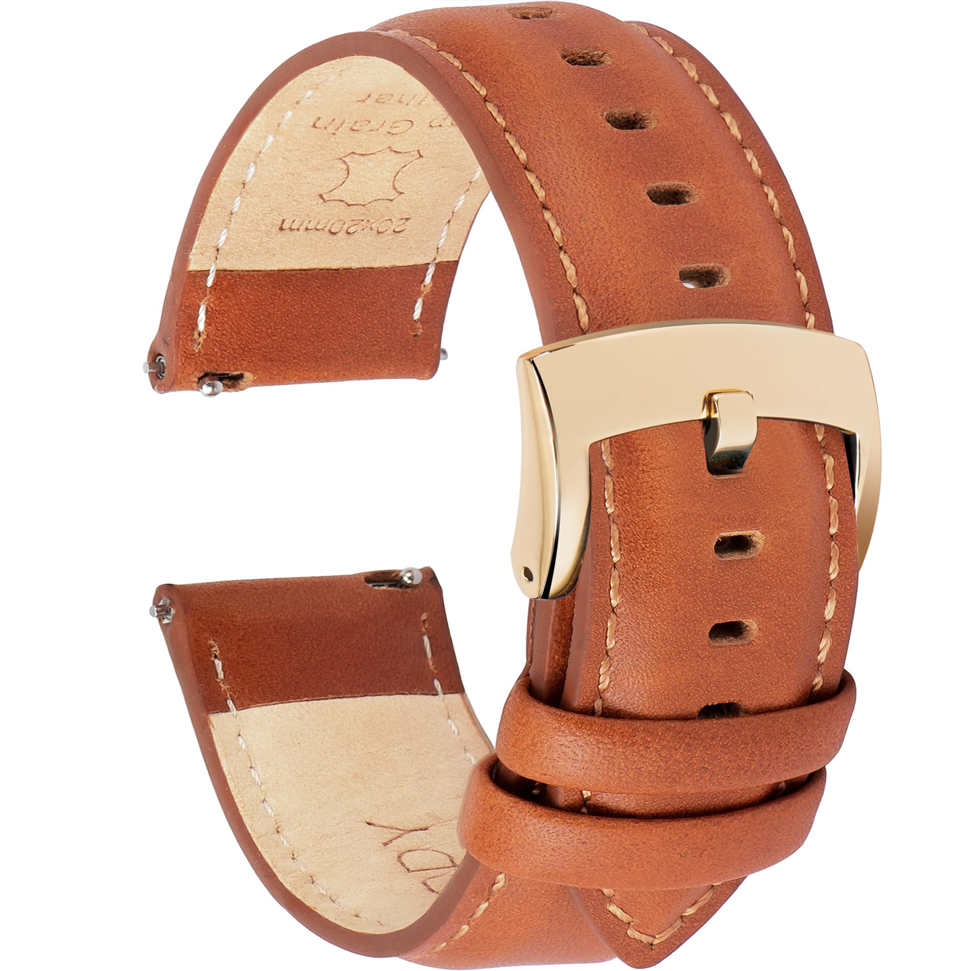 

Ottoody Genuine Leather Replacement Watch Band, 0.71, 0.75, 0.79, 0.83, 0.87 inch (18, 19, 21mm