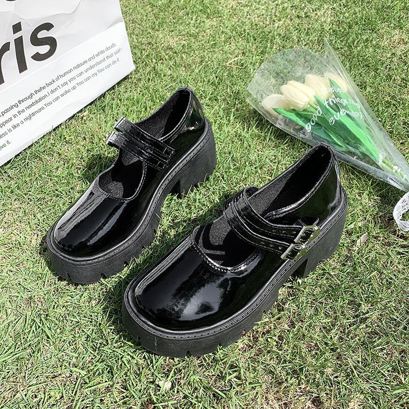 Mary Jane Shoes Women's Autumn and Winter 2025 New Round Head Platform Heel One-word Strap Single Shoes Fashion Versatile High Heels