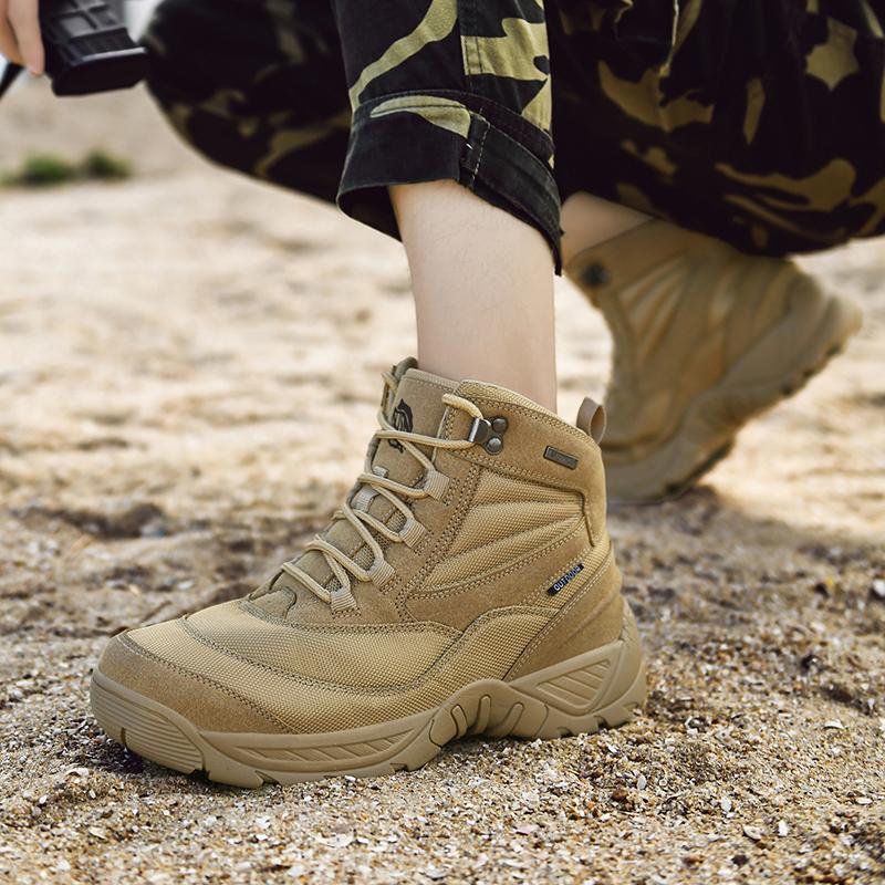 Outdoor Wanderschuhe Herren Stiefel Rutschfest Schnürschuhe Atmungsaktiv Hochschaftstiefel Verschleißfest Langlebig Freizeitschuhe Herren