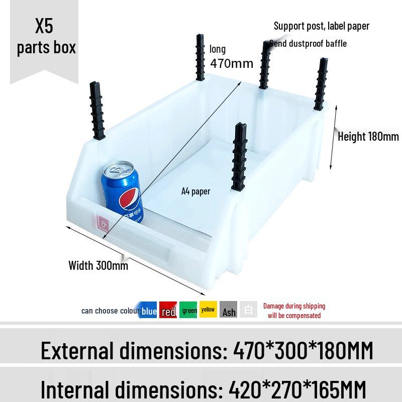 Verdickte Kunststoff Schrägdeckel Teile- und Werkzeugaufbewahrungsbox