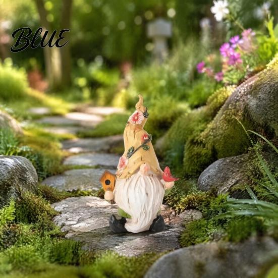 Home Soft Furnishing Decor Resin Garden Gnome Figurine Hand Painted Red Cap with Watering Durable Waterproof Ornament Can Outdoor Yard for