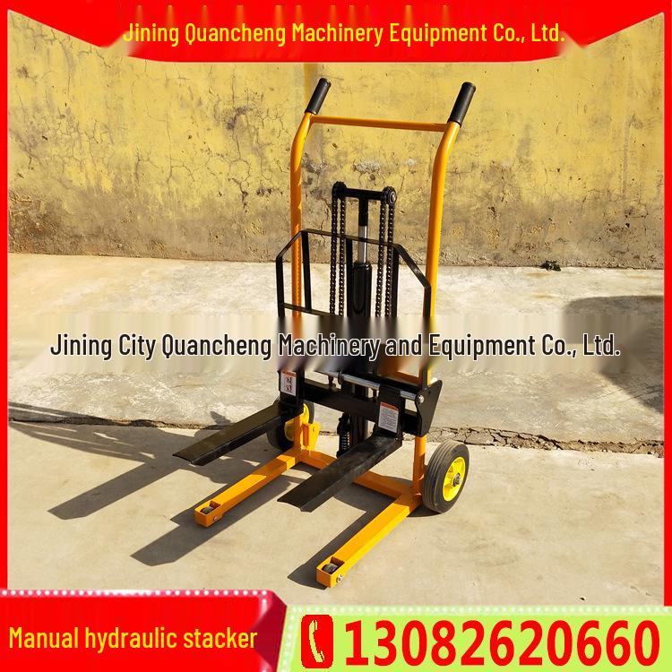 Compact Manual Hydraulic Pallet Jack - Hand-Pushed Forklift Truck for Household Handling & Stacking
