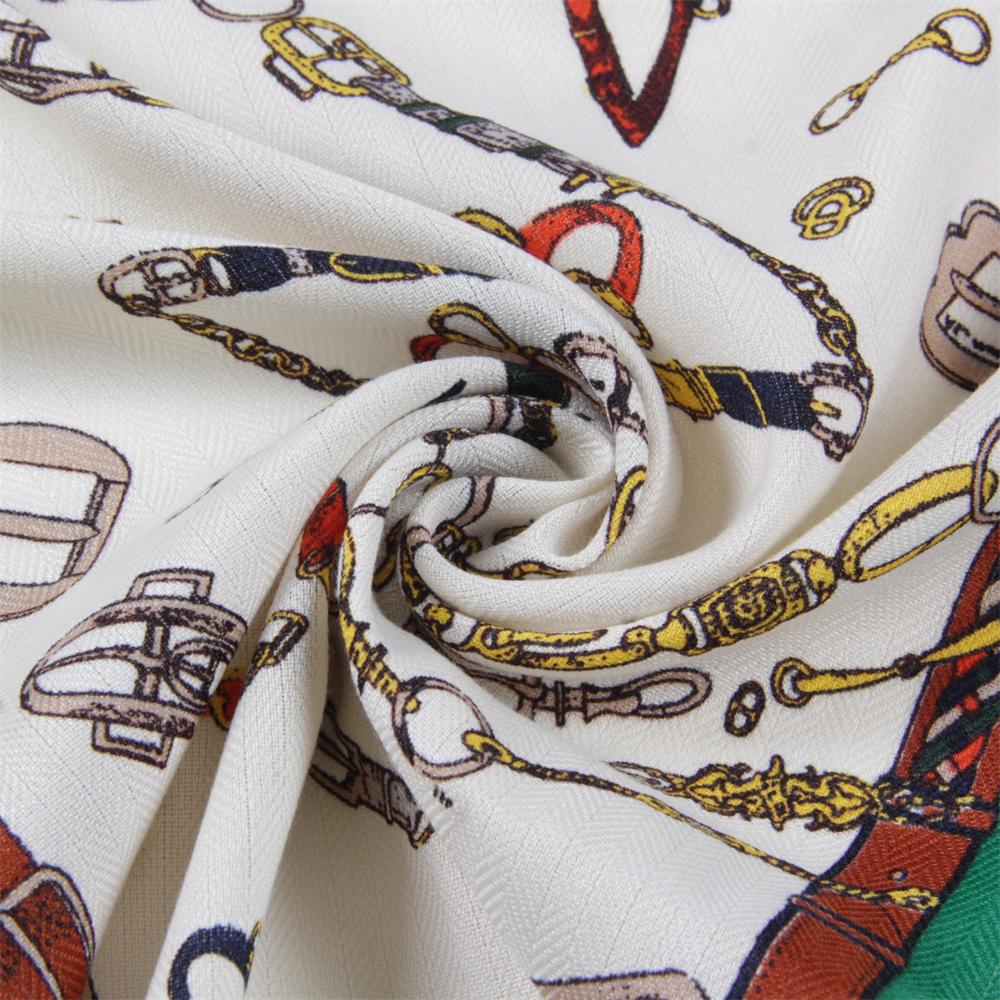 160X33Cm Winter Silk Cashmere Scarf Women Chain Printed Manual Hand Rolled Shawl Warm Long Scarves Wrap Pashmina Bandana