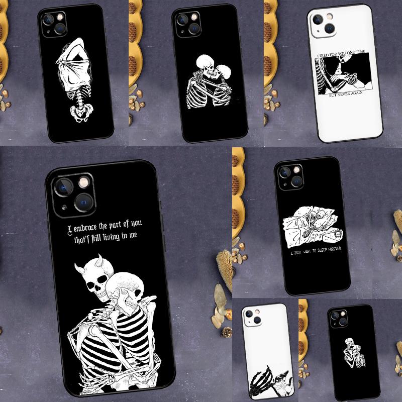 Skeleton Lovers Skull Case For Oppo A18 A38 A58 A78 A98 A60 A80 A40 A96 A76 A16 A94 A74 A54 A15 A17 A57 A77 A5 Pro
