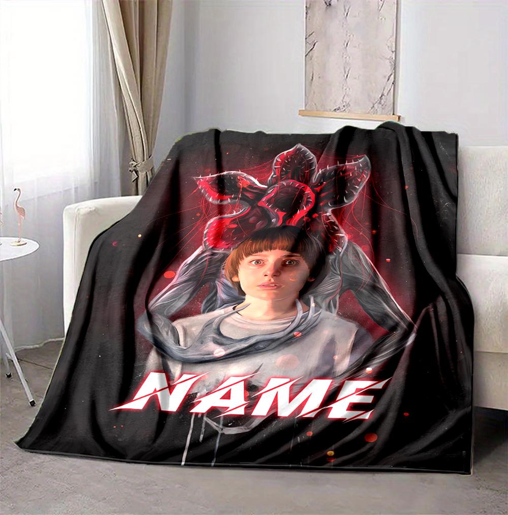 Custom Name Alien Encounter Flannel Blanket Throw Blanket Soft Warm Sofa Bed Decor Unique Gift