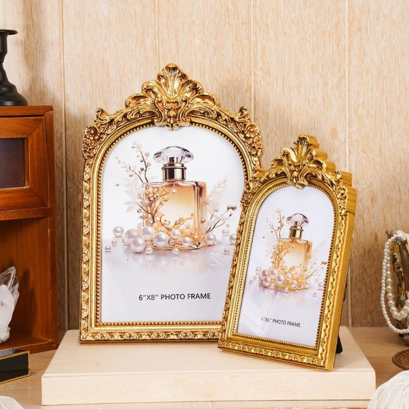 Retro Picture Frame Antique Ornate Photo Frame for Tabletop Wall Hanging Decorative Photo Frame for Home Photo Gallery