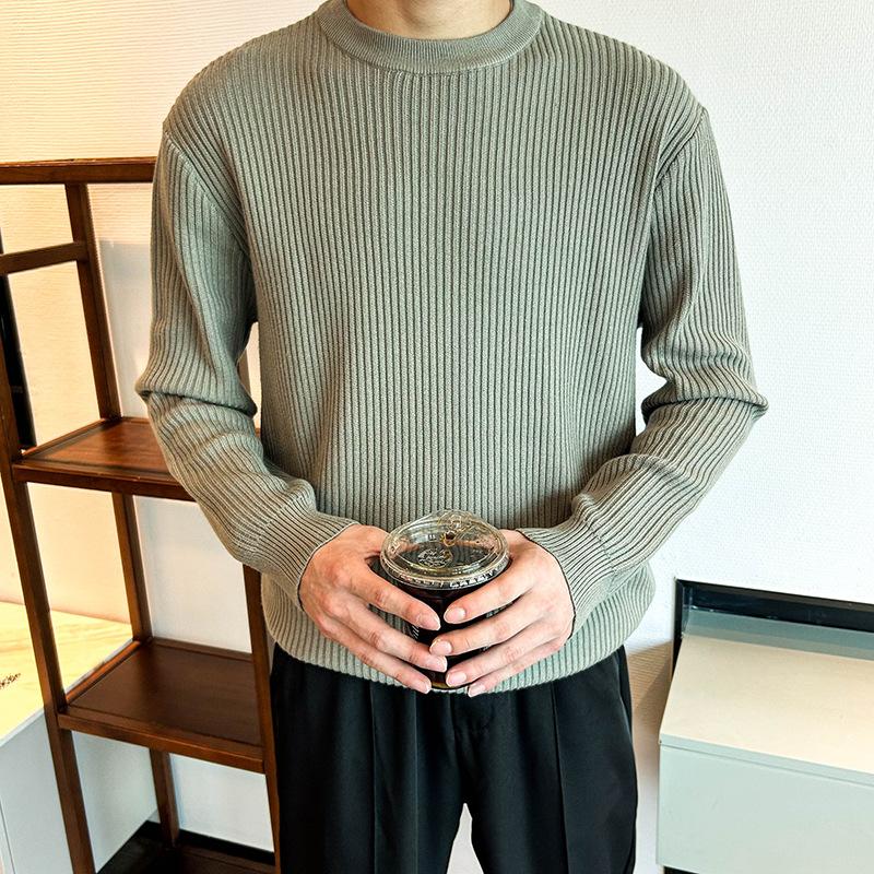 Men S High Neck Solid Knit Sweater Long Sleeve Suit Inner Wear Business Base Layer